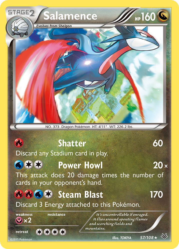 Pokemon | Salamence (57/108) [XY: Roaring Skies] | The Nerd Merchant