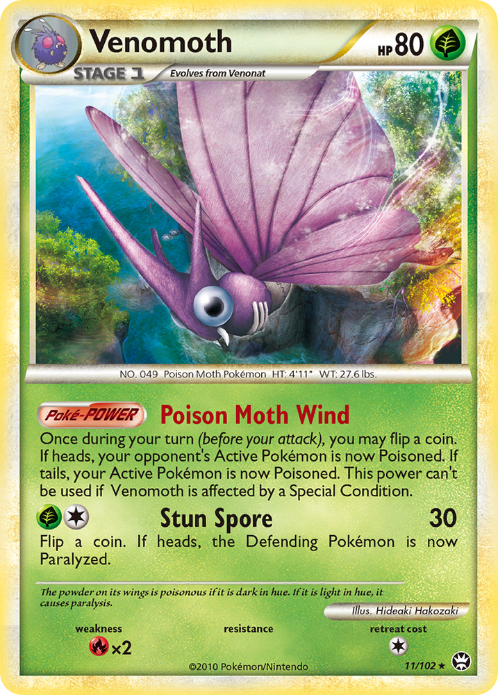 Pokemon | Venomoth (11/102) [HeartGold & SoulSilver: Triumphant] | The Nerd Merchant