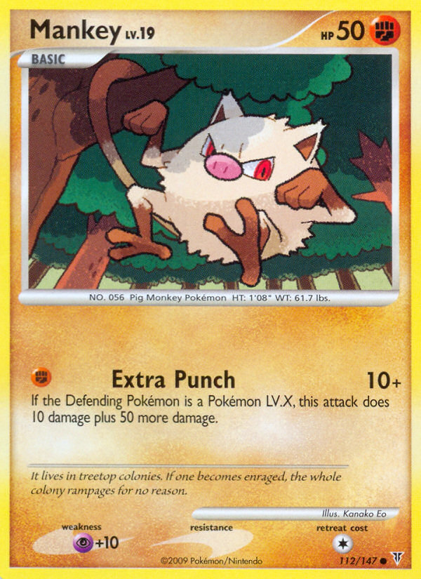 Pokemon | Mankey (112/147) [Platinum: Supreme Victors] | The Nerd Merchant