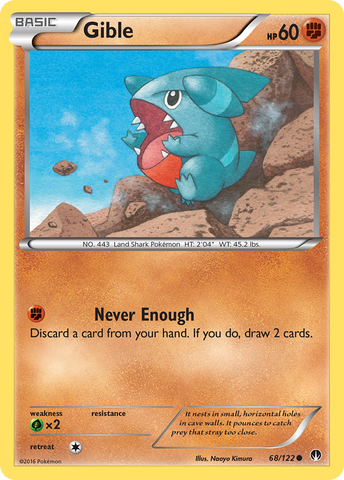 Pokemon | Gible (68/122) [XY: BREAKpoint] | The Nerd Merchant