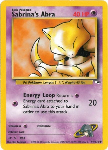 Pokemon | Sabrina's Abra (91/132) [Gym Heroes Unlimited] | The Nerd Merchant