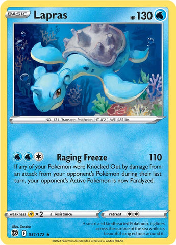 Pokemon | Lapras (031/172) [Sword & Shield: Brilliant Stars] | The Nerd Merchant