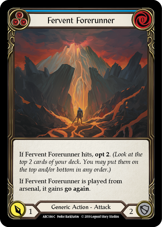 Flesh and Blood TCG | Fervent Forerunner (Blue) [ARC184-C] (Arcane Rising)  1st Edition Normal | The Nerd Merchant