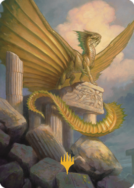 Magic | Ancient Gold Dragon Art Card (05) (Gold-Stamped Signature) [Commander Legends: Battle for Baldur's Gate Art Series] | The Nerd Merchant