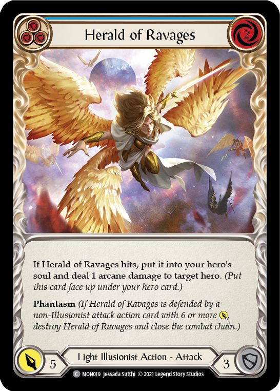 Flesh and Blood TCG | Herald of Ravages (Blue) [MON019-RF] (Monarch)  1st Edition Rainbow Foil | The Nerd Merchant