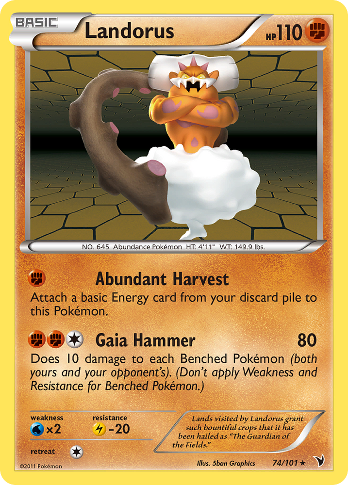 Pokemon | Landorus (74/101) [Black & White: Noble Victories] | The Nerd Merchant