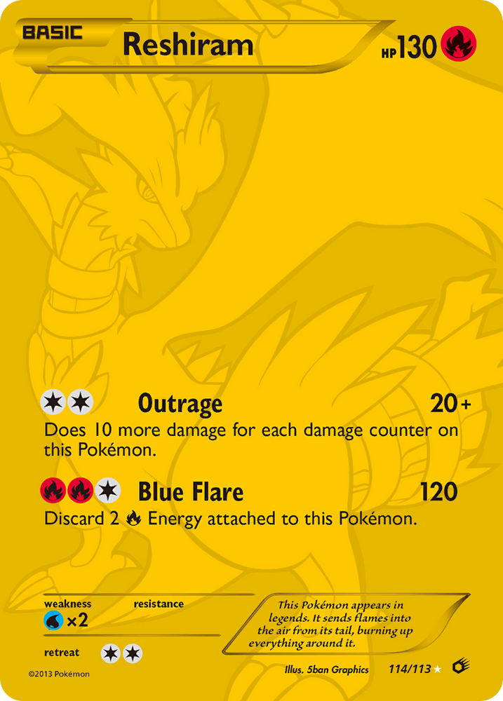 Pokemon | Reshiram (114/113) [Black & White: Legendary Treasures] | The Nerd Merchant