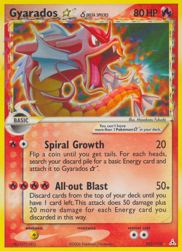 Pokemon | Gyarados Star (102/110) (Delta Species) [EX: Holon Phantoms] | The Nerd Merchant