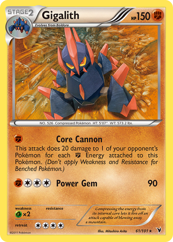 Pokemon | Gigalith (61/101) [Black & White: Noble Victories] | The Nerd Merchant