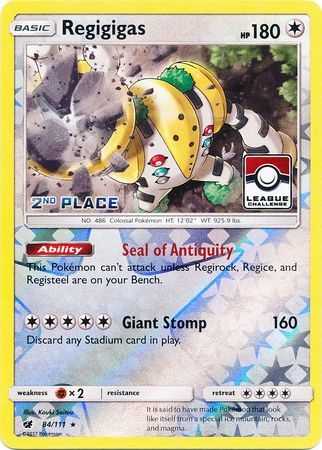 Pokemon | Regigigas (84/111) (League Promo 2nd Place) [Sun & Moon: Crimson Invasion] | The Nerd Merchant