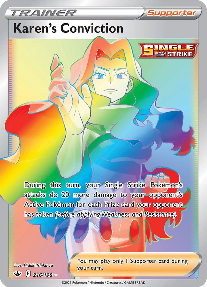 Pokemon | Karen's Conviction (216/198) [Sword & Shield: Chilling Reign] | The Nerd Merchant
