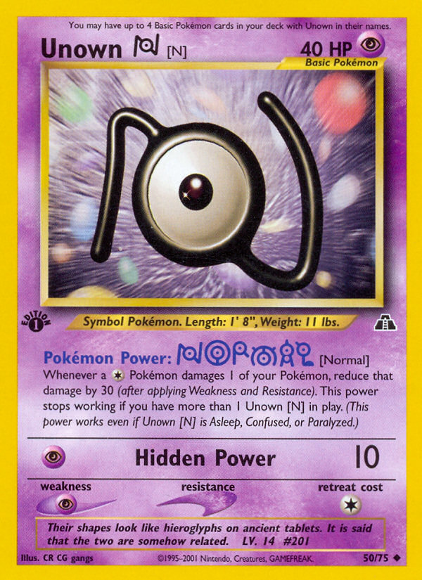 Pokemon | Unown [N] (50/75) [Neo Discovery 1st Edition] | The Nerd Merchant