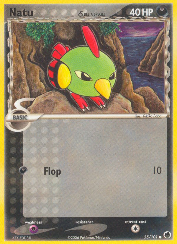 Pokemon | Natu (55/101) (Delta Species) [EX: Dragon Frontiers] | The Nerd Merchant