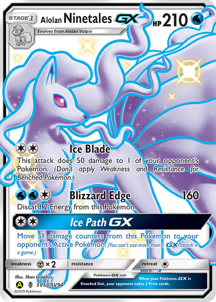 Pokemon | Alolan Ninetales GX (SV53/SV94) [Sun & Moon: Hidden Fates - Shiny Vault] | The Nerd Merchant