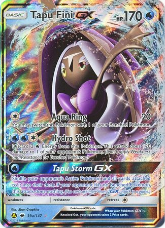 Pokemon | Tapu Fini GX (39/147) (Alternate card) (Jumbo Card) [Sun & Moon: Burning Shadows] | The Nerd Merchant