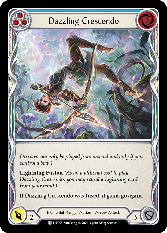Flesh and Blood TCG | Dazzling Crescendo (Blue) [ELE055] (Tales of Aria)  1st Edition Rainbow Foil | The Nerd Merchant