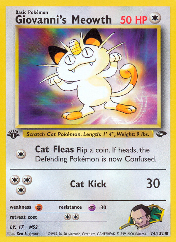 Pokemon | Giovanni's Meowth (74/132) [Gym Challenge 1st Edition] | The Nerd Merchant