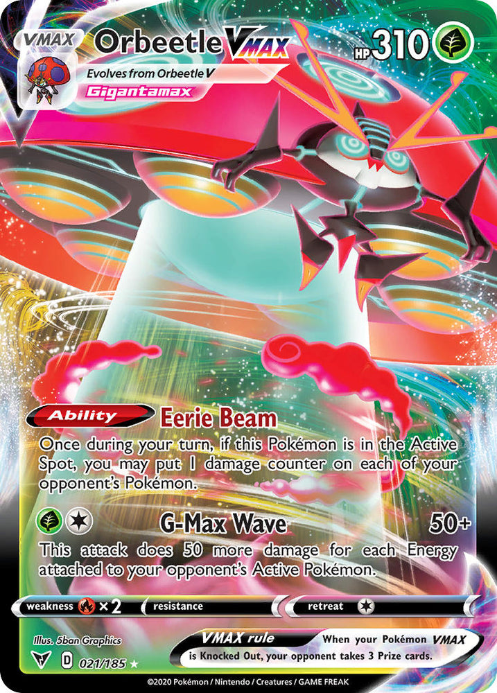 Pokemon | Orbeetle VMAX (021/185) [Sword & Shield: Vivid Voltage] | The Nerd Merchant