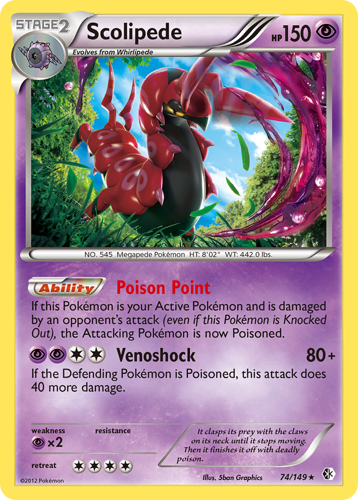 Pokemon | Scolipede (74/149) [Black & White: Boundaries Crossed] | The Nerd Merchant