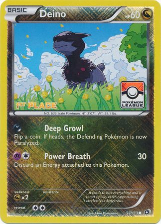 Pokemon | Deino (97/113) (League Promo 1st Place) [Black & White: Legendary Treasures] | The Nerd Merchant