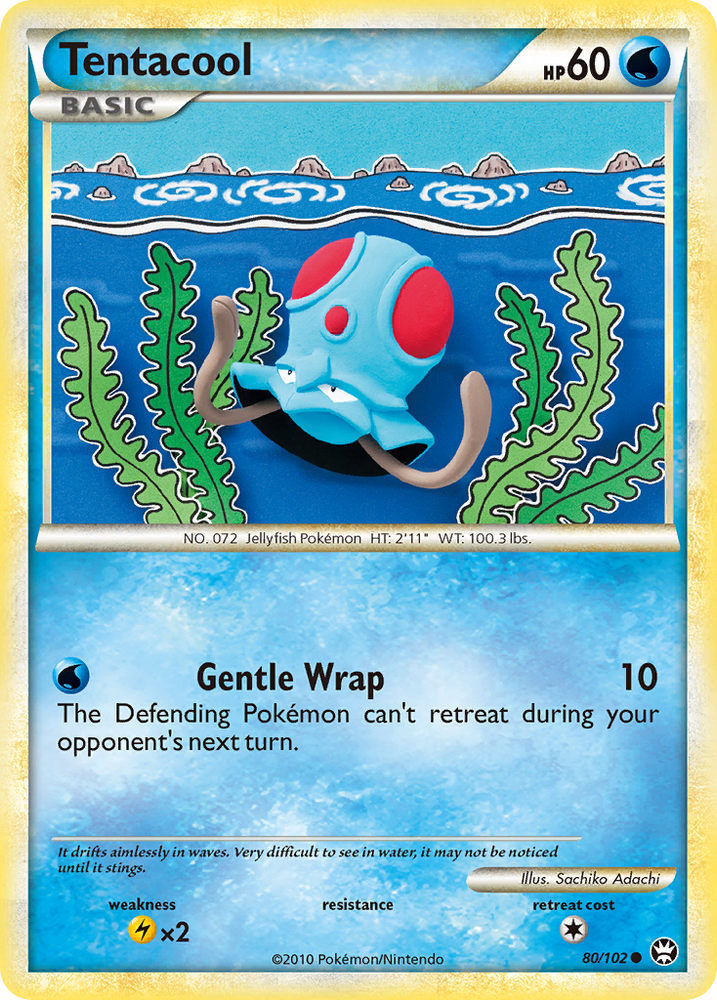 Pokemon | Tentacool (80/102) [HeartGold & SoulSilver: Triumphant] | The Nerd Merchant
