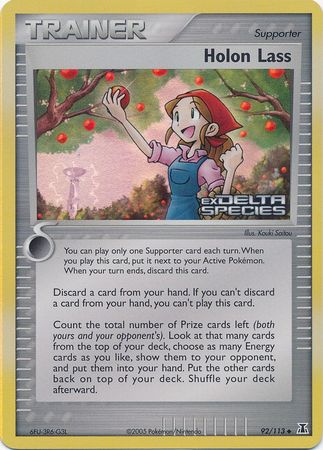 Pokemon | Holon Lass (92/113) (Stamped) [EX: Delta Species] | The Nerd Merchant