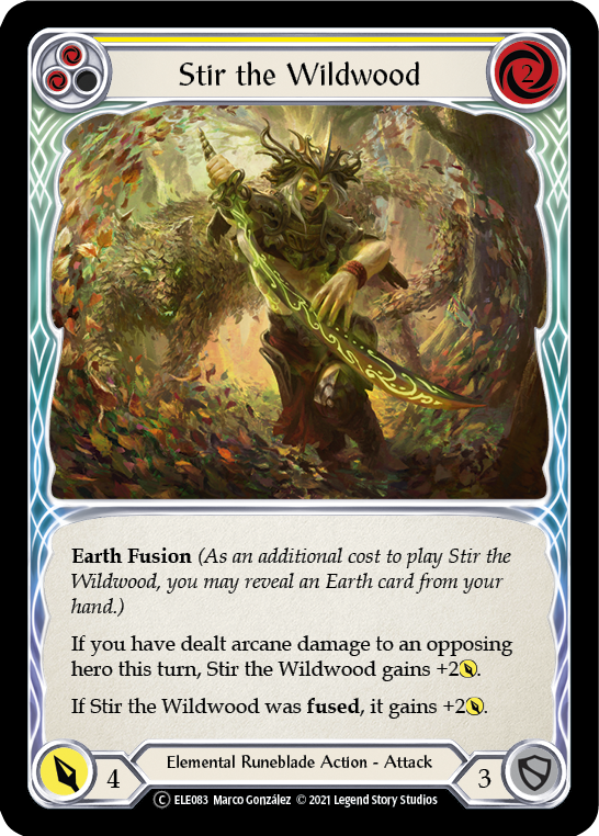 Flesh and Blood TCG | Stir the Wildwood (Yellow) [U-ELE083] (Tales of Aria Unlimited)  Unlimited Rainbow Foil | The Nerd Merchant