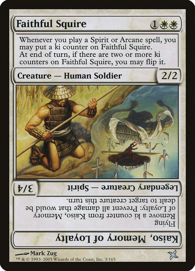 Magic | Faithful Squire // Kaiso, Memory of Loyalty [Betrayers of Kamigawa] | The Nerd Merchant