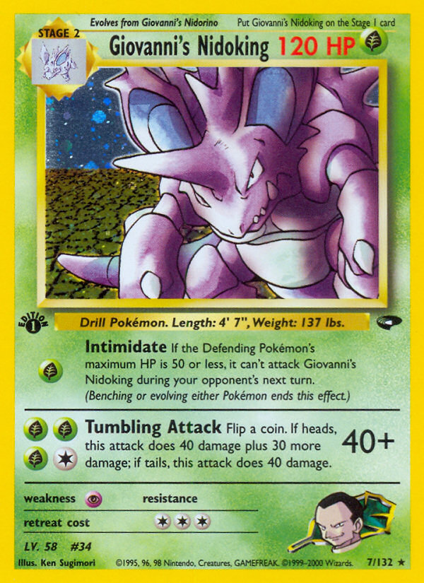 Pokemon | Giovanni's Nidoking (7/132) [Gym Challenge 1st Edition] | The Nerd Merchant