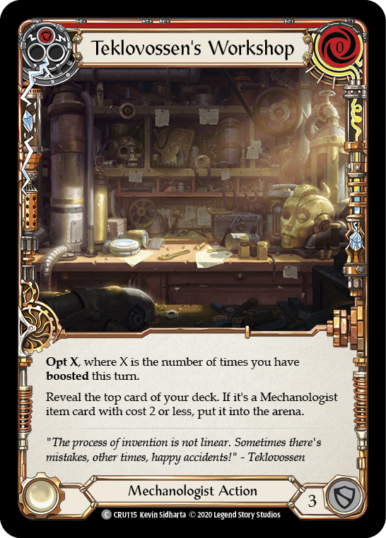 Flesh and Blood TCG | Teklovossen's Workshop (Red) [CRU115] (Crucible of War)  1st Edition Rainbow Foil | The Nerd Merchant