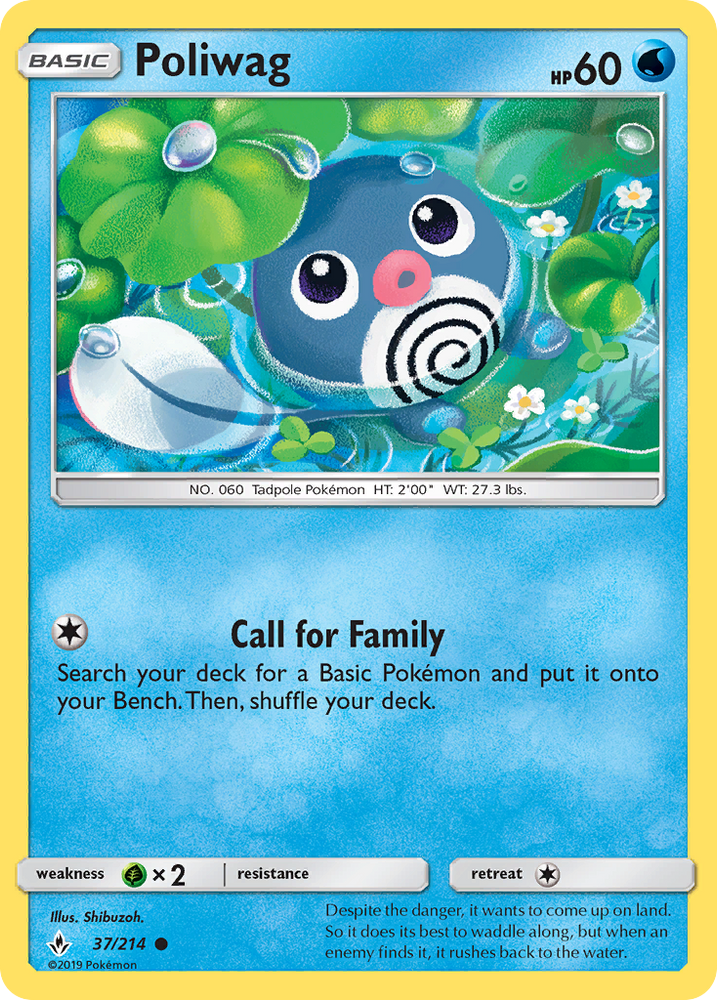 Pokemon | Poliwag (37/214) [Sun & Moon: Unbroken Bonds] | The Nerd Merchant