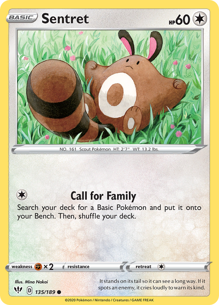 Pokemon | Sentret (135/189) [Sword & Shield: Darkness Ablaze] | The Nerd Merchant