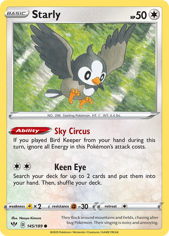Pokemon | Starly (145/189) [Sword & Shield: Darkness Ablaze] | The Nerd Merchant