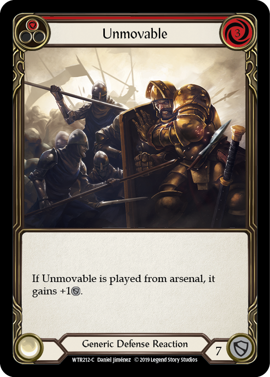 Flesh and Blood TCG | Unmovable (Red) [WTR212-C] (Welcome to Rathe)  Alpha Print Normal | The Nerd Merchant