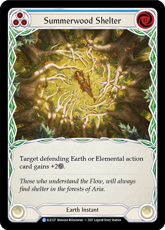 Flesh and Blood TCG | Summerwood Shelter (Blue) [ELE127] (Tales of Aria)  1st Edition Rainbow Foil | The Nerd Merchant