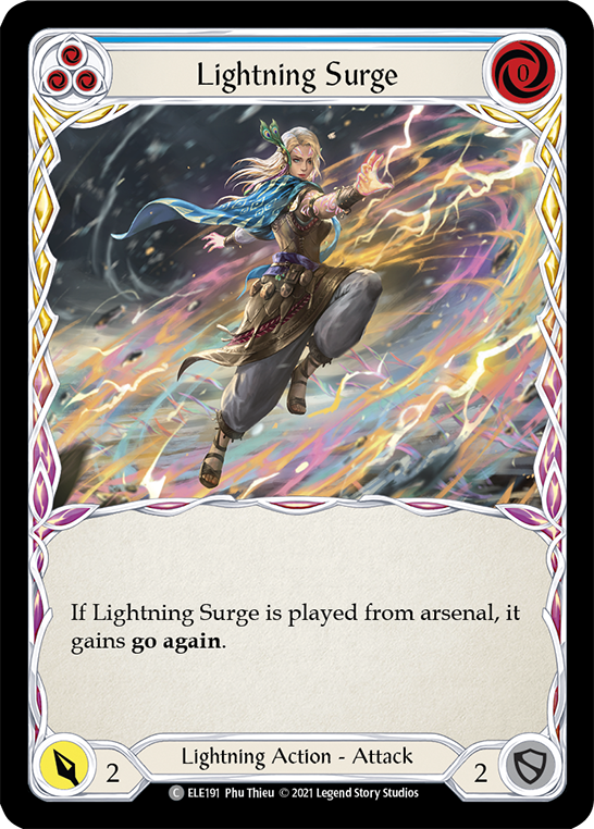 Flesh and Blood TCG | Lightning Surge (Blue) [ELE191] (Tales of Aria)  1st Edition Rainbow Foil | The Nerd Merchant