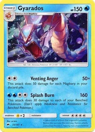 Pokemon | Gyarados (33/147) (Cosmos Holo) [Sun & Moon: Burning Shadows] | The Nerd Merchant