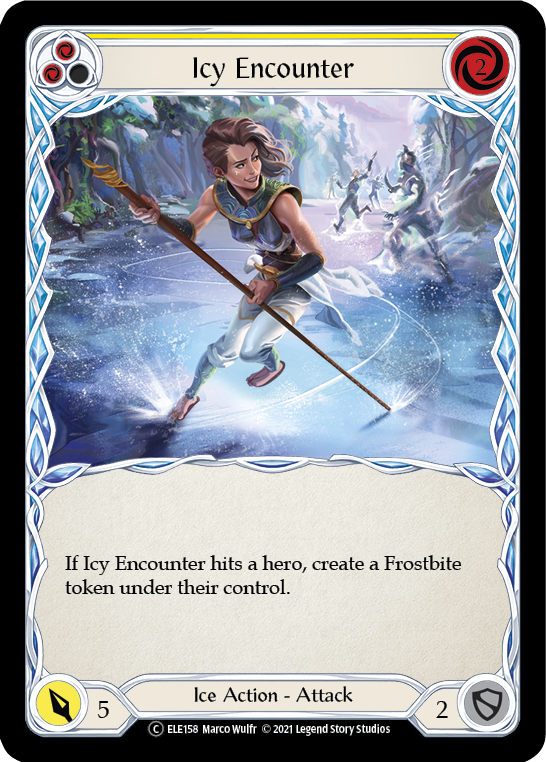 Flesh and Blood TCG | Icy Encounter (Yellow) [U-ELE158] (Tales of Aria Unlimited)  Unlimited Rainbow Foil | The Nerd Merchant