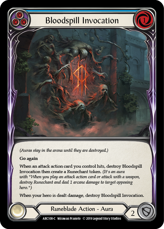 Flesh and Blood TCG | Bloodspill Invocation (Blue) [ARC108-C] (Arcane Rising)  1st Edition Normal | The Nerd Merchant