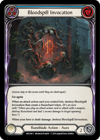 Flesh and Blood TCG | Bloodspill Invocation (Blue) [ARC108-C] (Arcane Rising)  1st Edition Normal | The Nerd Merchant