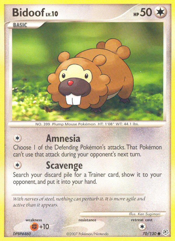 Pokemon | Bidoof (70/130) [Diamond & Pearl: Base Set] | The Nerd Merchant