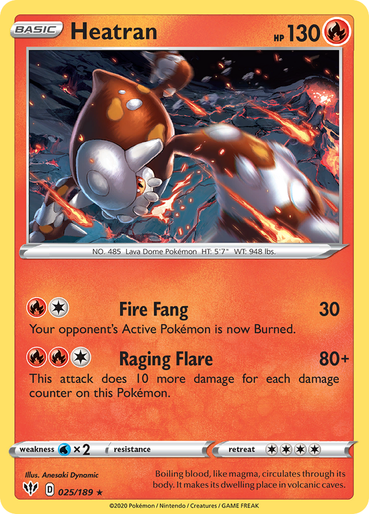 Pokemon | Heatran (025/189) [Sword & Shield: Darkness Ablaze] | The Nerd Merchant