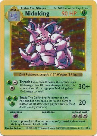 Pokemon | Nidoking (11/102) [Base Set Shadowless Unlimited] | The Nerd Merchant