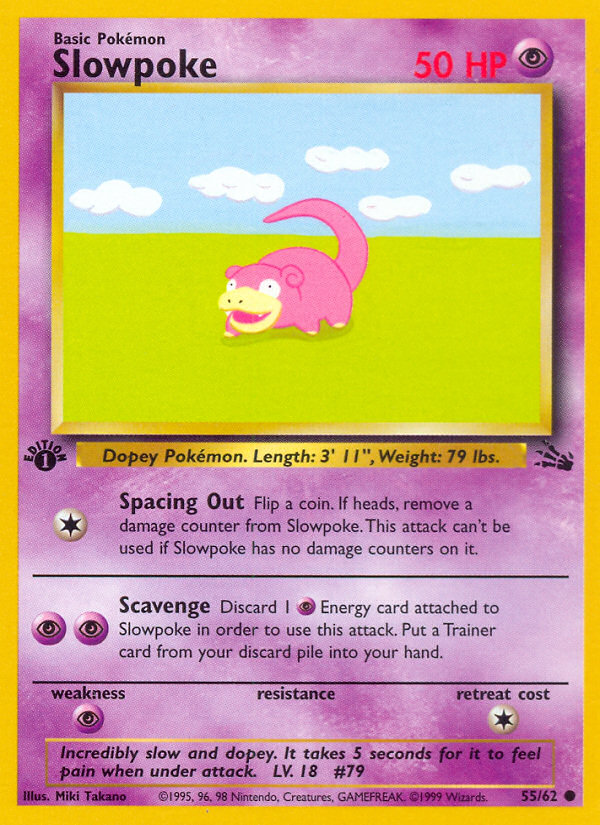 Pokemon | Slowpoke (55/62) [Fossil 1st Edition] | The Nerd Merchant