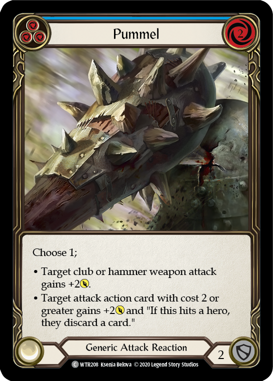 Flesh and Blood TCG | Pummel (Blue) [U-WTR208] (Welcome to Rathe Unlimited)  Unlimited Rainbow Foil | The Nerd Merchant