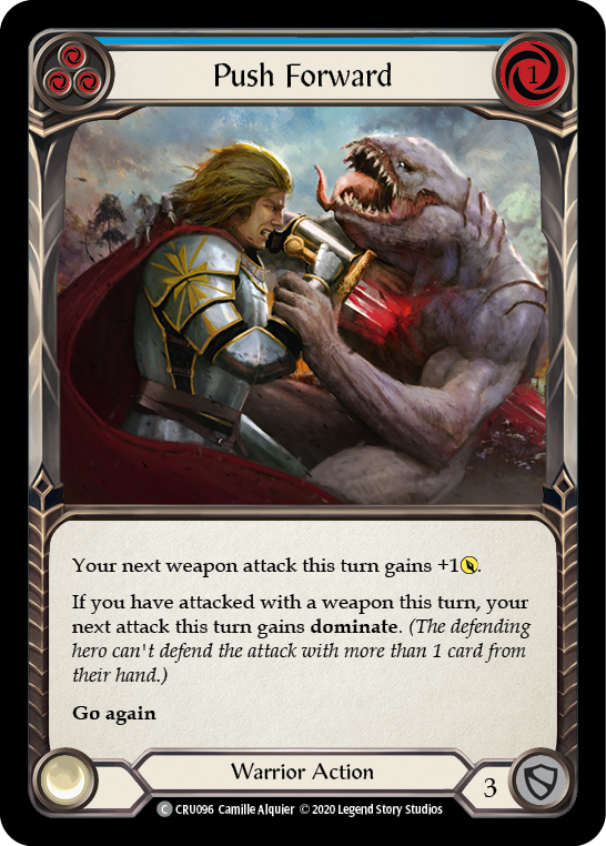 Flesh and Blood TCG | Push Forward (Blue) [CRU096] (Crucible of War)  1st Edition Normal | The Nerd Merchant
