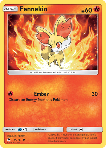 Pokemon | Fennekin (14/131) [Sun & Moon: Forbidden Light] | The Nerd Merchant