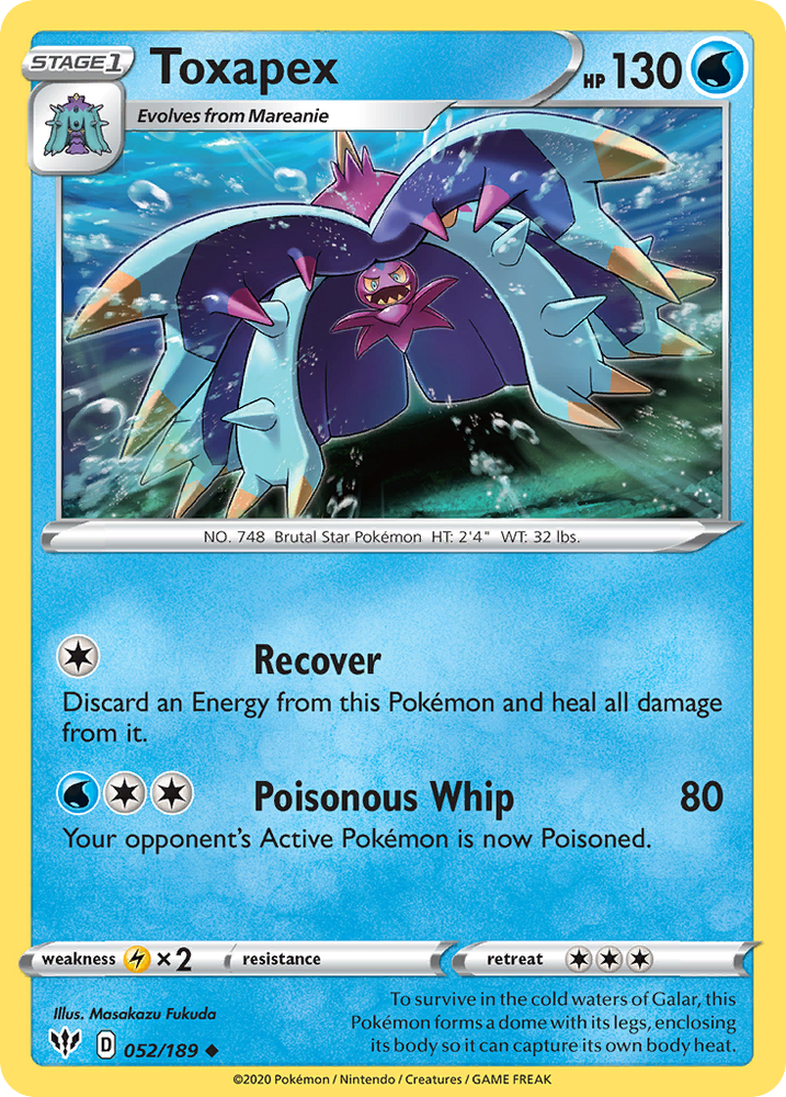 Pokemon | Toxapex (052/189) [Sword & Shield: Darkness Ablaze] | The Nerd Merchant