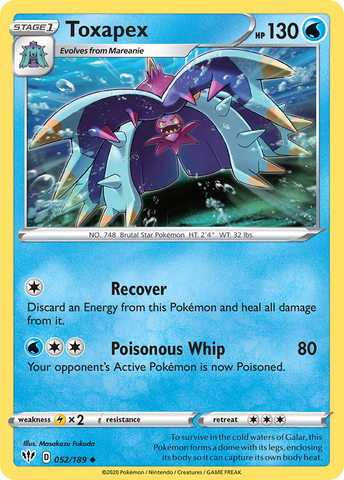 Pokemon | Toxapex (052/189) [Sword & Shield: Darkness Ablaze] | The Nerd Merchant