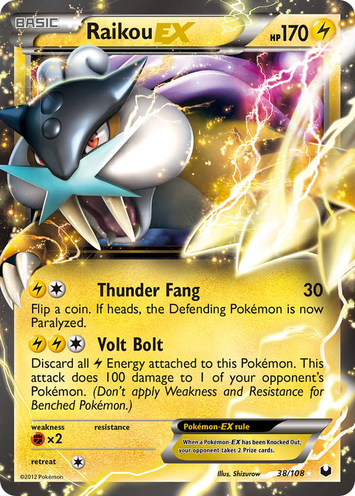 Pokemon | Raikou EX (38/108) [Black & White: Dark Explorers] | The Nerd Merchant
